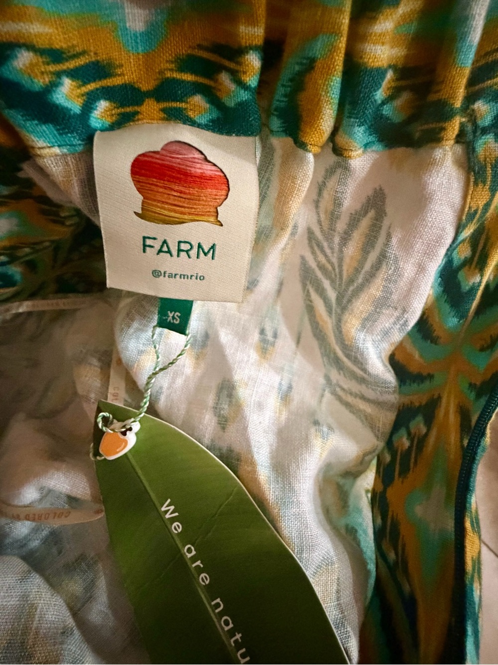 NWT FARM Rio Green & Yellow Halter Dress - Picture 10 of 16